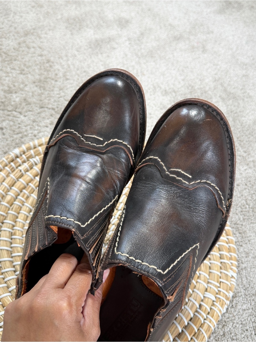 Bed|Stu Women’s Cobbler Series Slip On Shoes Leather in Dark Brown 8 - Picture 12 of 14